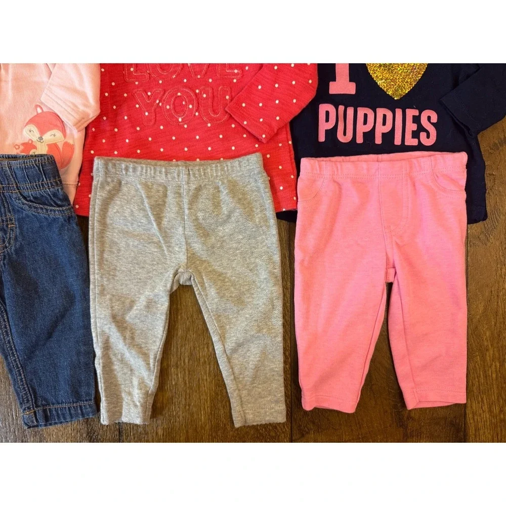 Baby Girl 3 Months Outfits Leggings Pants Shirts Long Sleeve Clothes Lot Puppies